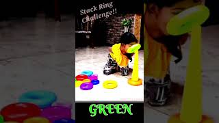 Play stack ring challenge 2!! #withmouth #learncolors #shorts #viral #stackring