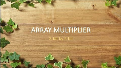 Array Multiplier | 2-bit by 2-bit | COA | AKTU