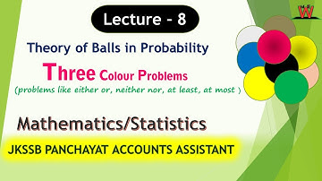 Lecture 8 | Theory of Three colour  Balls in Probability | JKSSB Panchayat Accounts Assistant