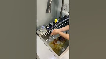 Mẫu chậu rửa bát đa chức năng màu đen hiện đại