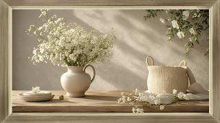 Arte para TV | Mesa de madera decorada con flores 🌸 | Rustic Flower Table Wall Art (Loop) screenshot 3