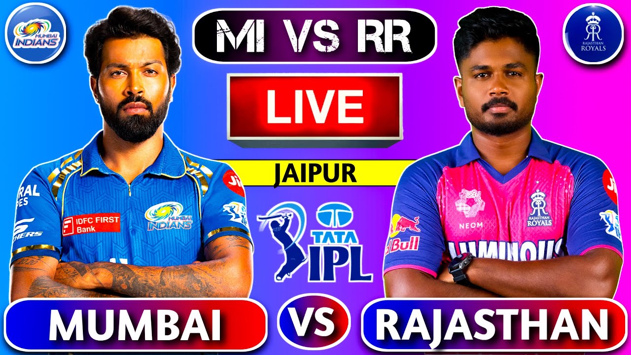 Live Mumbai vs Rajasthan Match 38  RR vs MI Live Cricket Match Today  1st Innings  livescore