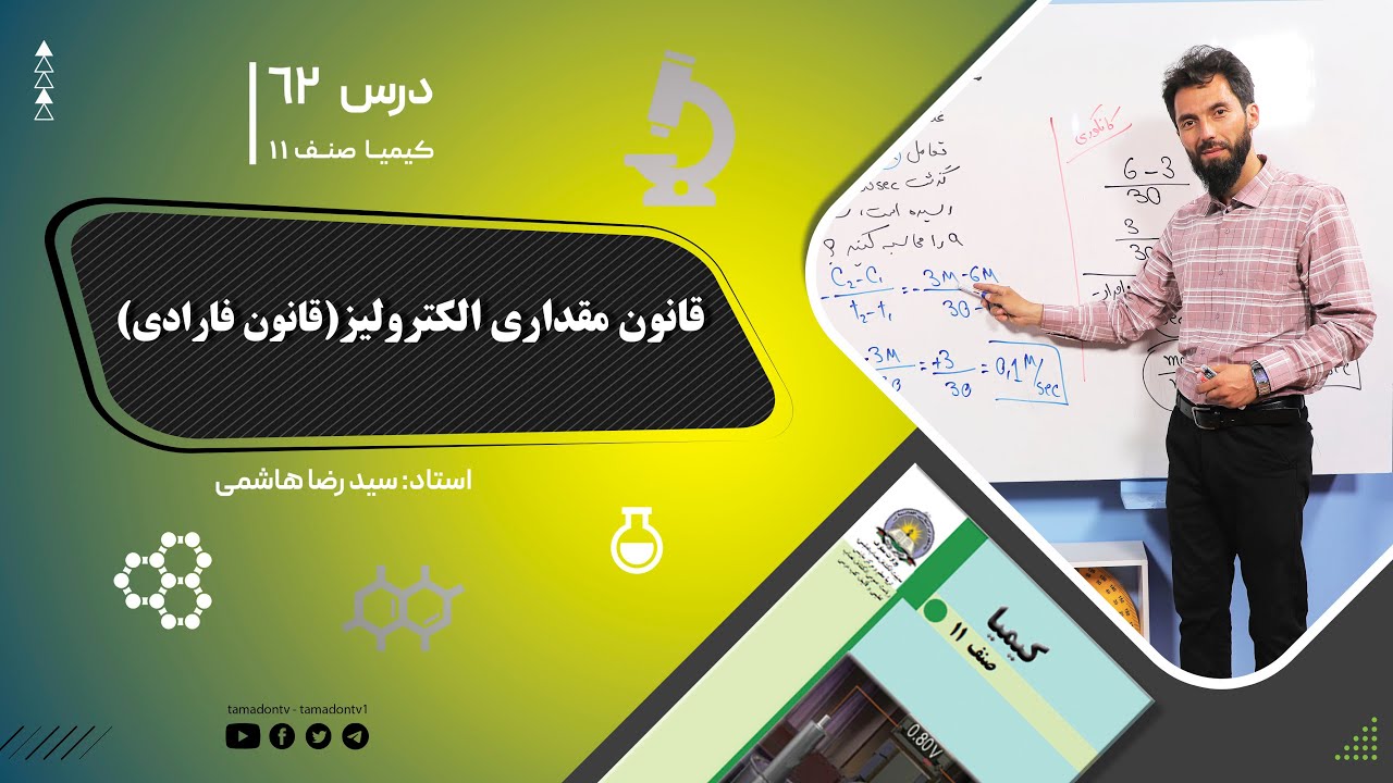 کیمیا صنف یازدهم–جلسه شصت ودوم– موضوع: قانون مقداری الکترولیز,(قانون فارادی) -21-8-1402