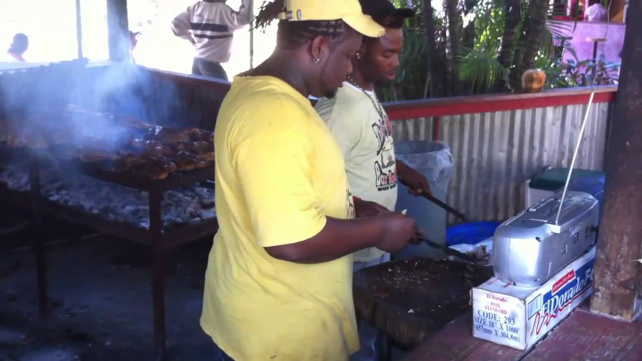 Real Jerked Chicken Jamaican Style! The Pork Pit Montego Bay Jamaica