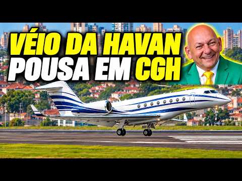 Avião de Luciano Hang, o Véio da Havan, pousa em Congonhas (CGH)
