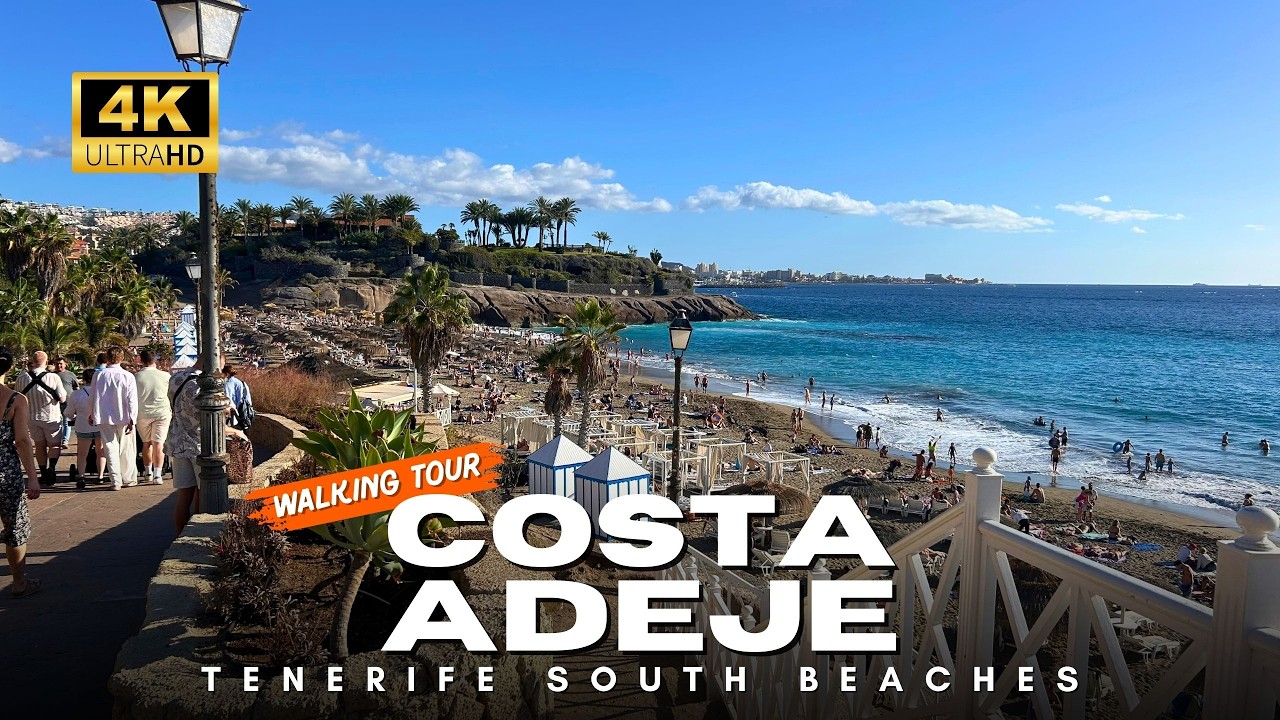 Walking Along Costa Adeje 🇮🇨 Playa Fañabé to Playa del Duque Beach Walk | 4K