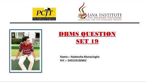 DBMS Question Set 19
