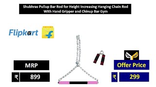 Shubhras Pullup Bar Rod for Height Increasing Hanging Chain Rod With Hand Gripper and Chinup Bar Gym