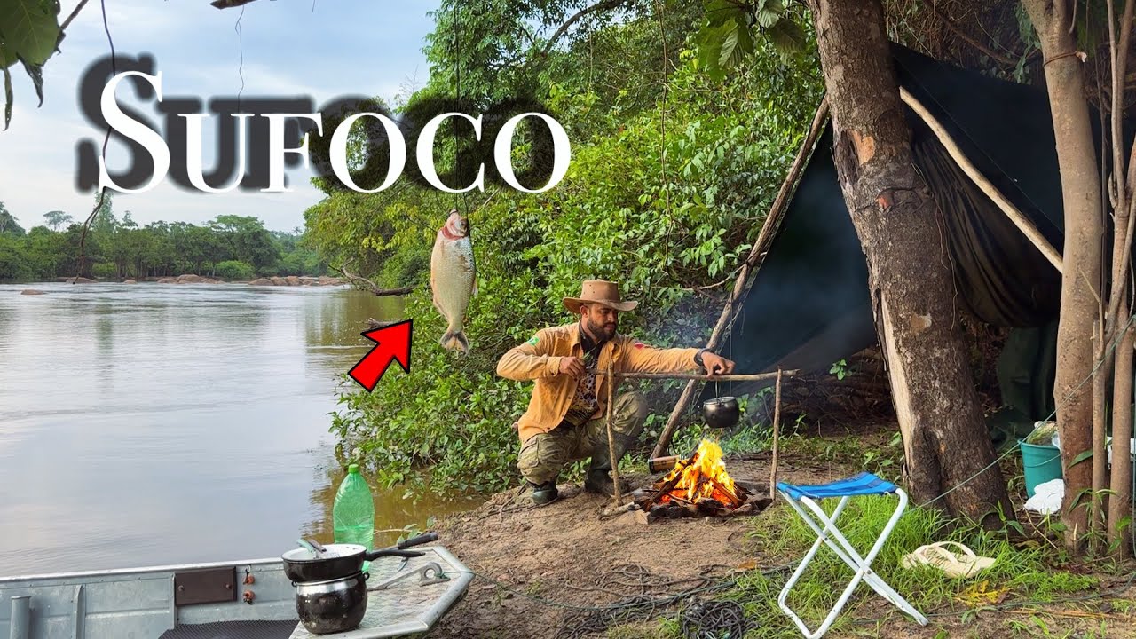 TEMPESTADE terrível no ACAMPAMENTO, por pouco a VENTANIA não levou o BARRACO, PEIXE frito e ANIMAIS