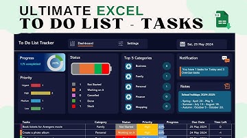 Excel To Do List Template - Daily Planner Productivity & Self Improvement