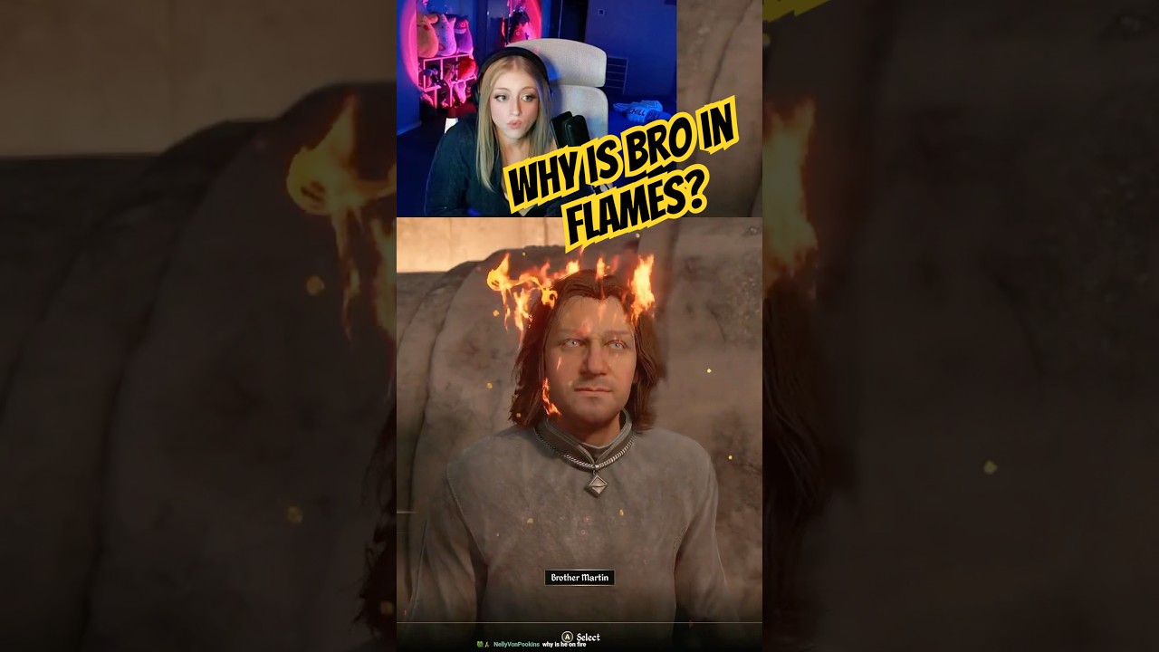 first playthru, why is he on fire?