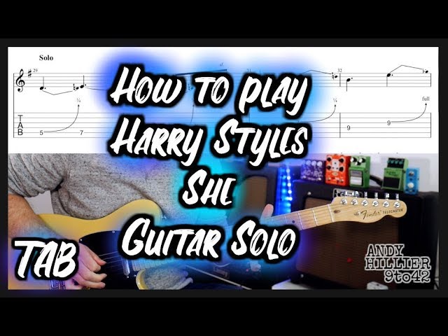 How to play Harry Styles She Guitar Solo Lesson with TAB class=
