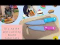 Diy cardboard play kitchen knife and cutting board