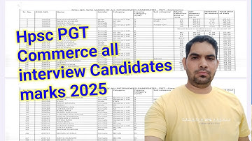 Hpsc PGT Commerce Roll no Wise Interview candidates marks 2025 / PGT Commerce cutoff marks / Hpsc