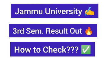 3rd Sem. Result Out 😱🔥 || Jammu University || How to Check? ✅ #jammu #jammuuniversity