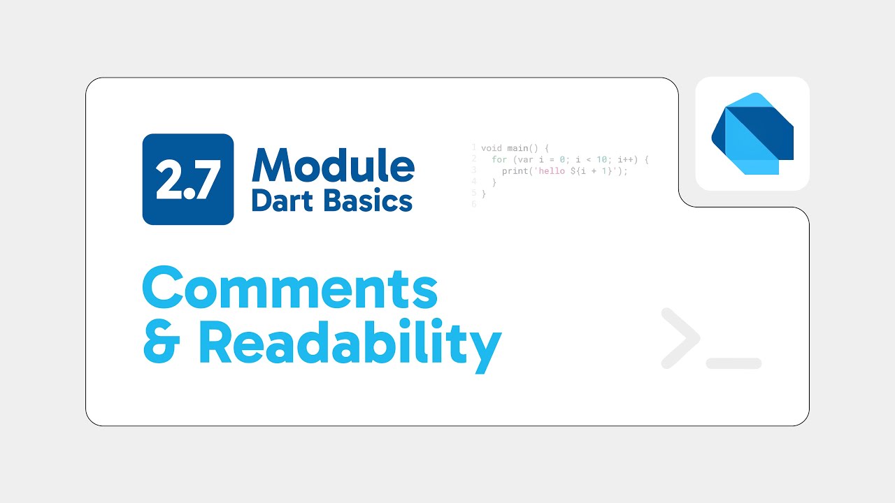 Module 2.7 – Comments & Code Readability | Dart Full Course - Somali ...