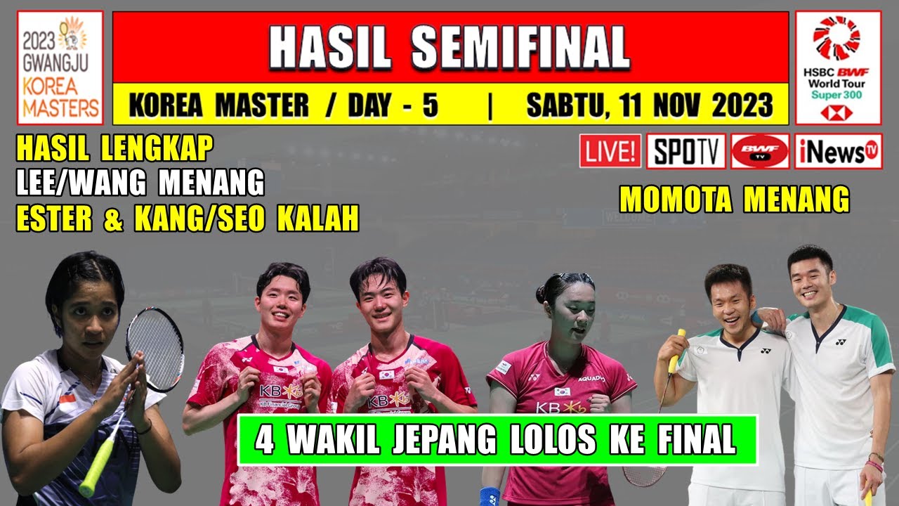 Hasil Lengkap Semifinal Korea Master 2023 Hari Ini KANG/SEO & ESTER