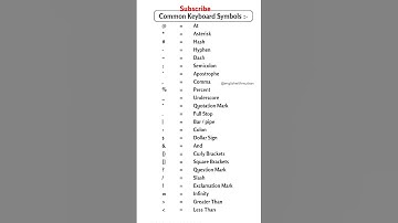 Common keyboard symbols 👍🏻 #sign #fullstop #keyboard #symbols #subscribe #like #share #comment
