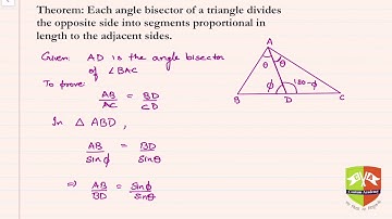 Angle bisector of a triangle divides opposite side in ratio of adj sides: GEOMETRY THEOREMS # 06