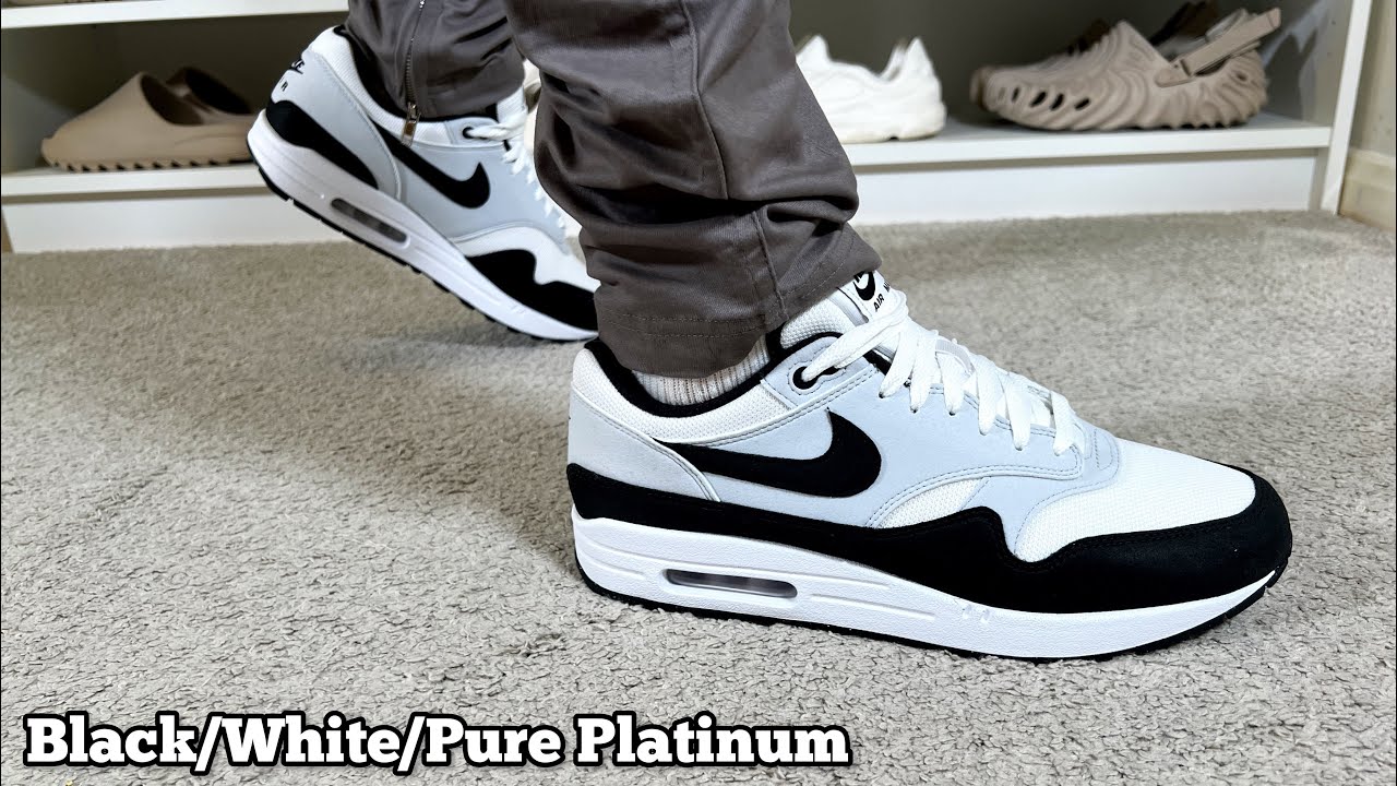 Nike Air Max 1 Black White Pure Platinum Review& On foot - YouTube