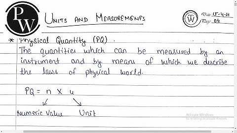 Units and Measurement Notes |Units and Measurements Class 11 Handwritten Notes Physics Wallah Arjuna