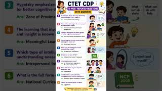 CTET CDP | 10 Most Repeated Questions with Answers 📚🧠 | Last Minute Revision 2026