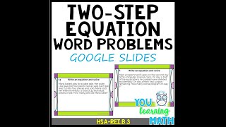 Two Step Equation Word Problems   Google Slides Video Preview
