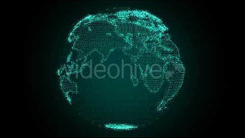 Digital Earth Rotating Green | Motion Graphics - Videohive template
