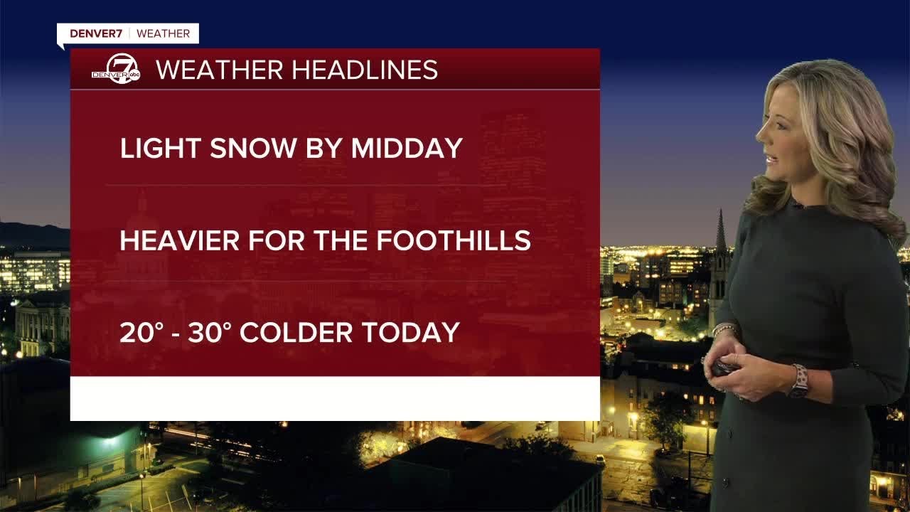 Cold and snow for Denver to end the week - YouTube