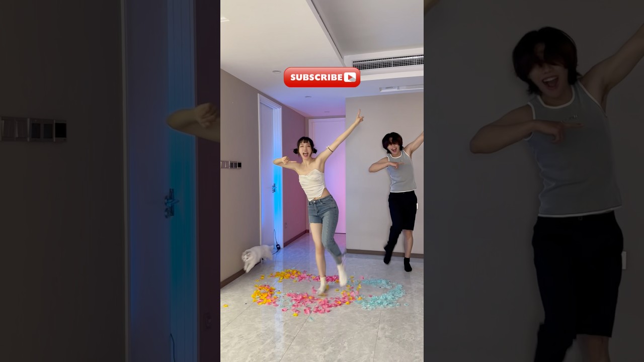 Wait, what did the cat say?🐱😎#dance #funny #couple #cat