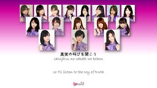 Video thumbnail of "Nogizaka46 乃木坂46 - Kimi No Nawa Kibou 君の名は希望 Kan Rom Eng Color Coded Lyrics"