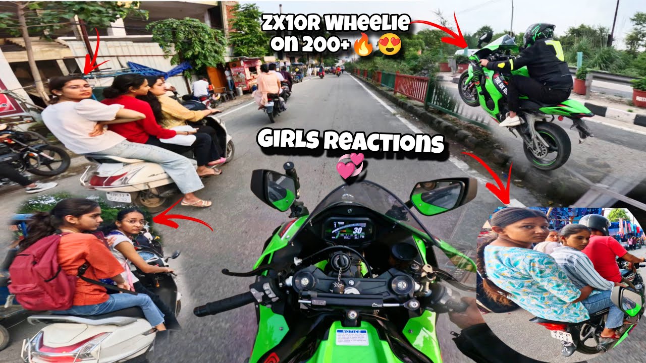 Kawasaki ZX10R Shocking Girls Reactions 😍 ZX10R Shocking Girls Reactions 😍 ZX10R Wheelie 🔥