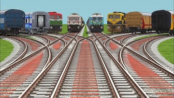 Some Trains Run Backward At Bumpy Railroad crossing tracks | indian railways beamng drive train 