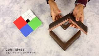 Corner Samples - Custom-made Wood Picture Frames: 3/4 and 1-1/4 Lifted Curve Kyoto II Collection