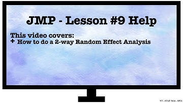 Lesson 9 Random Effects JMP Tutorial