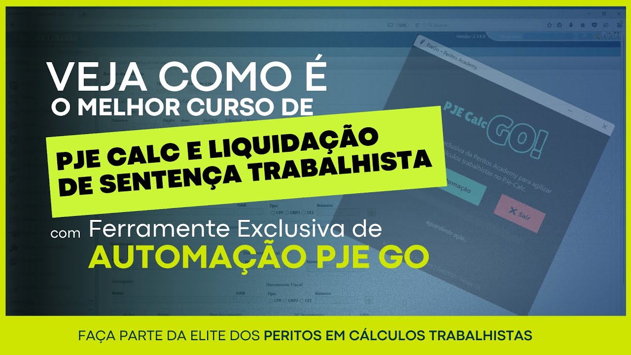 Melhor curso de PJE Calc + Ferramenta de Automação Exclusiva
