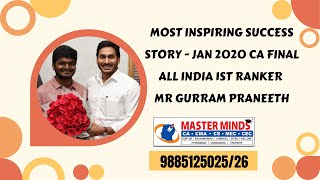 Most Inspiring Success Story  Jan 2020 Ca Final All India 1st Ranker Mr Gurram Praneeth