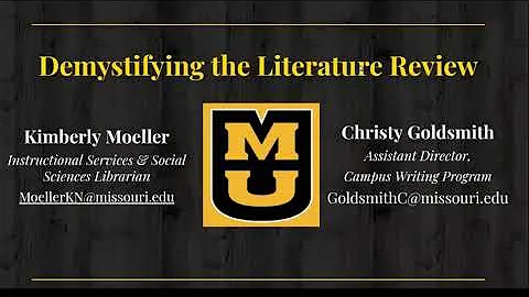 Demystifying the Literature Review - Fall 2021