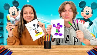 COLORINDO COM 3 CORES DESENHOS DA DISNEY | TIO LUCAS E LAILA SHOW