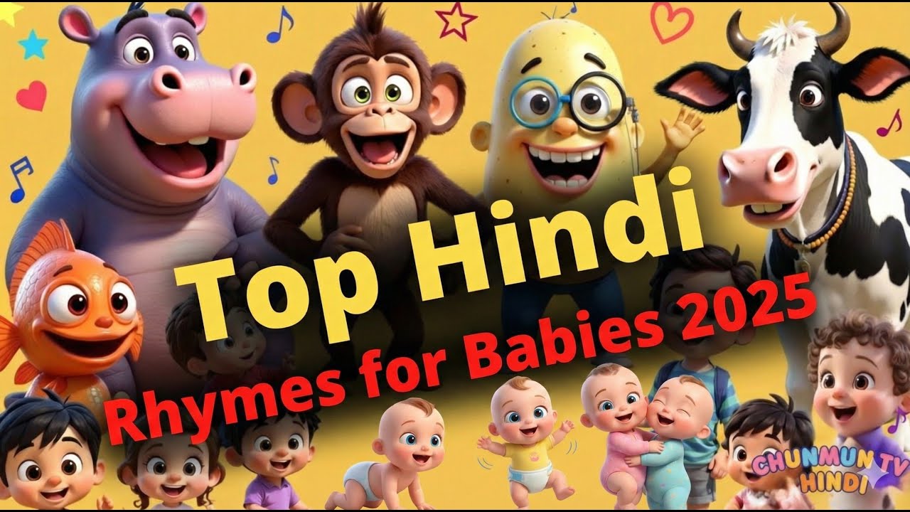 Top Hindi Rhymes for Babies 2025 | Non Stop 10 Min | Bandar Mama Pahan ...