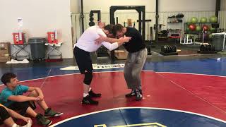 Keeping proper position on your snap down to leg attacks
