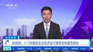 [正点财经]财政部：1-7月国有企业经济运行继续呈恢复性增长| 财经风云