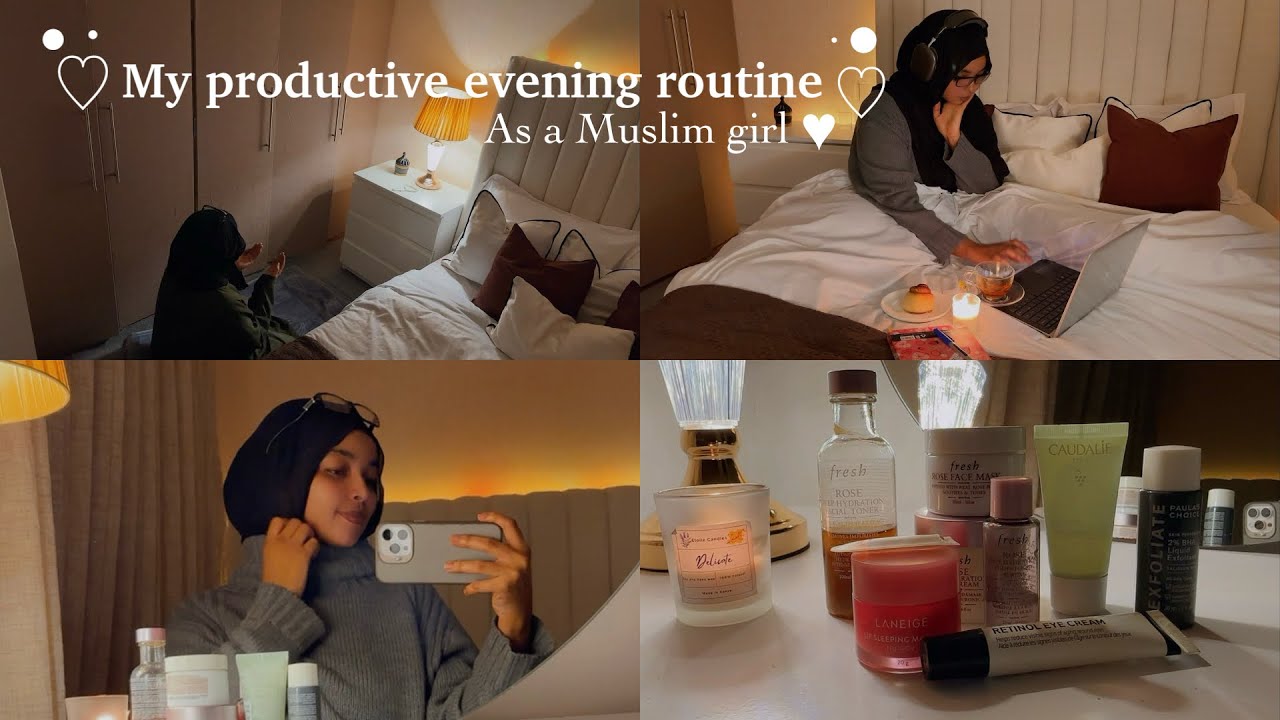 My After Work Evening Routine as a Muslim girl 🌙| making cinnamon rolls,daily prayer,skincare,Quran