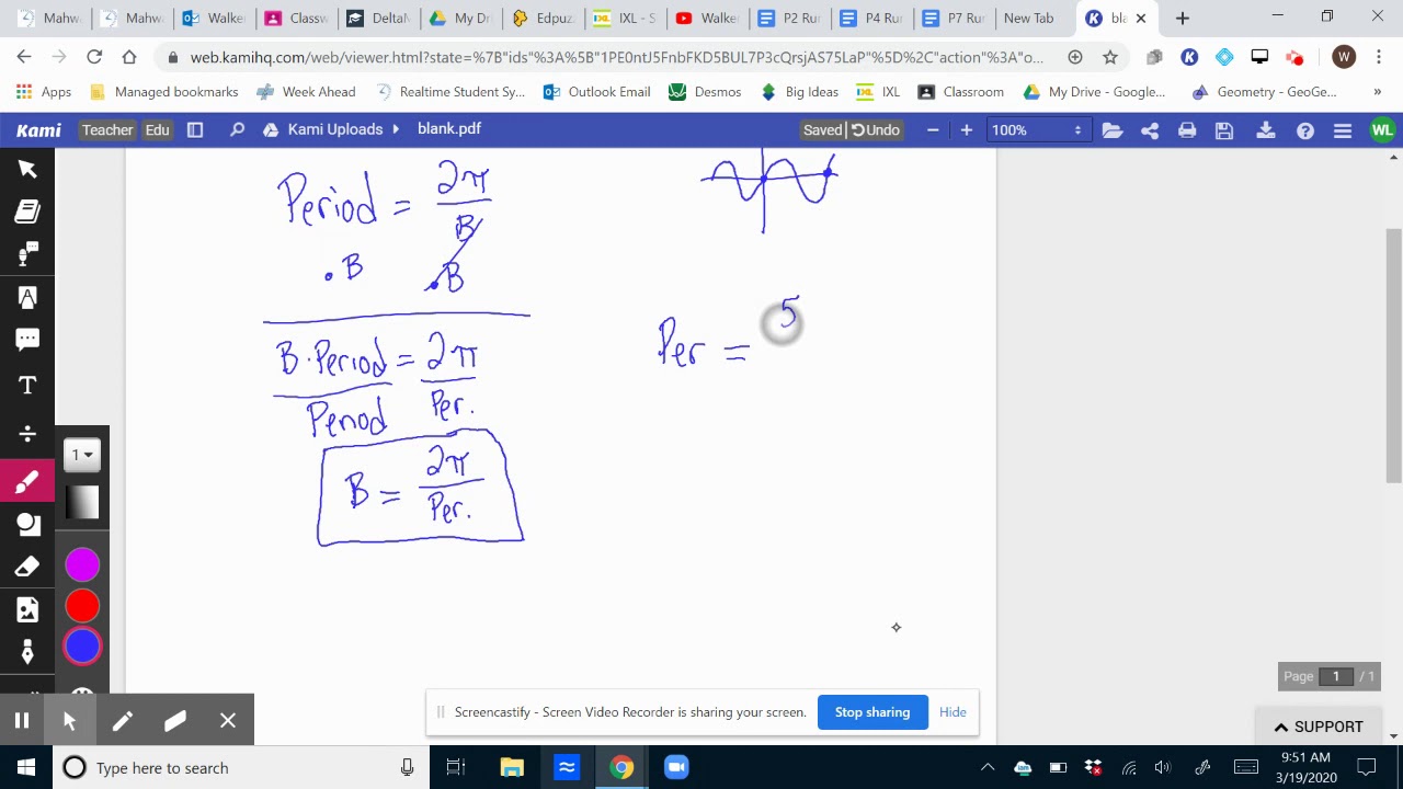 PreCalc - Finding B when you know the period - YouTube