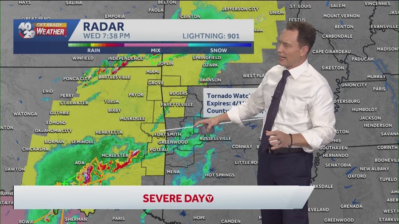 Tornado Watch in place for NWA - YouTube