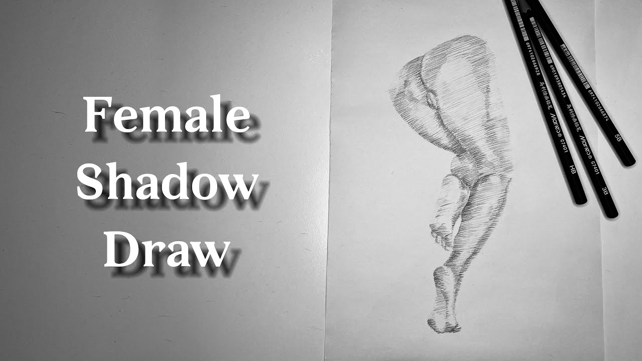 Woman Shadow Draw Female Shadow Draw / Line drawing / Pencil drawing technique - YouTube