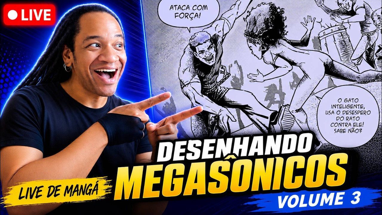 Como desenhas mangá profissional | Live de produção Megasônicos 3