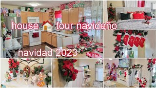 tour navideño por mi casa para este 2023 sala,cocina,pasillo,baño y cuarto// Christmas house tour