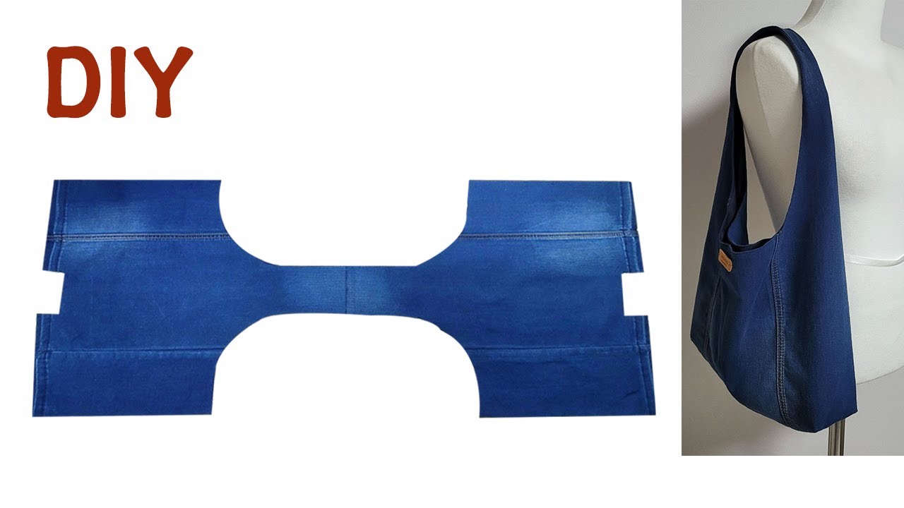 DIY 가장 간단한 방법으로 호보백 만들기 /The easiest way to make a hobo bag/청바지 리폼/Jeans Upcycling