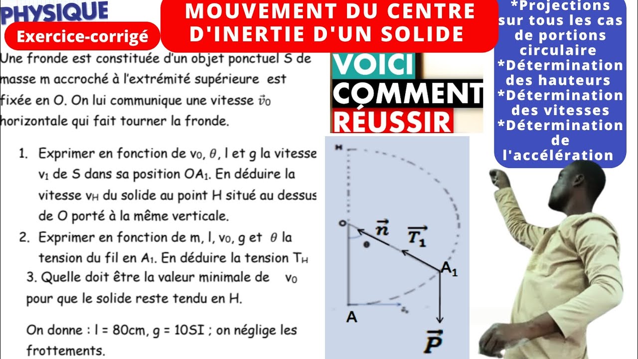 Mvt du Centre d'inertie #Dynamique#exo3_corrigé#portion circulaire.